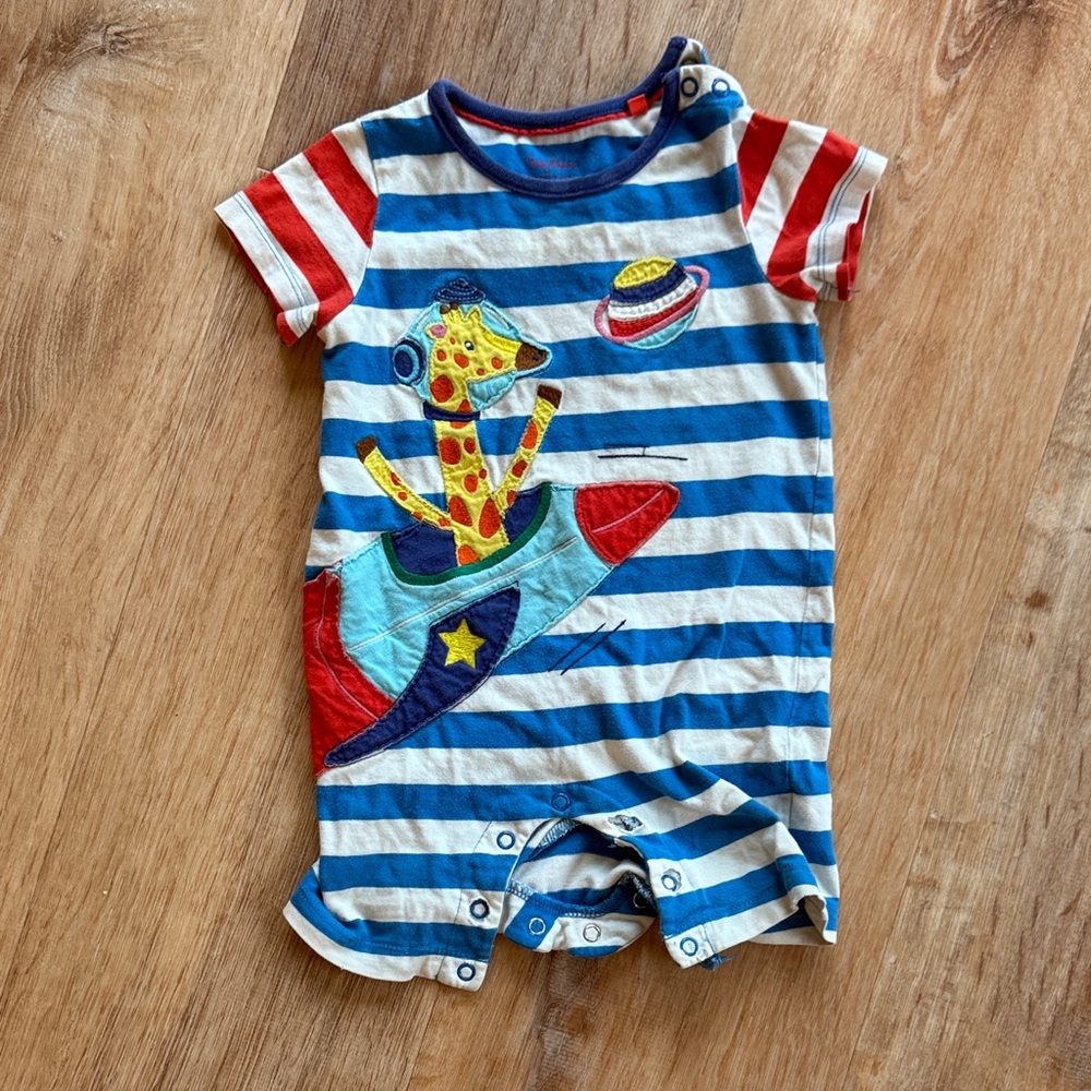 Mini Boden Giraffe Astronaut onesie